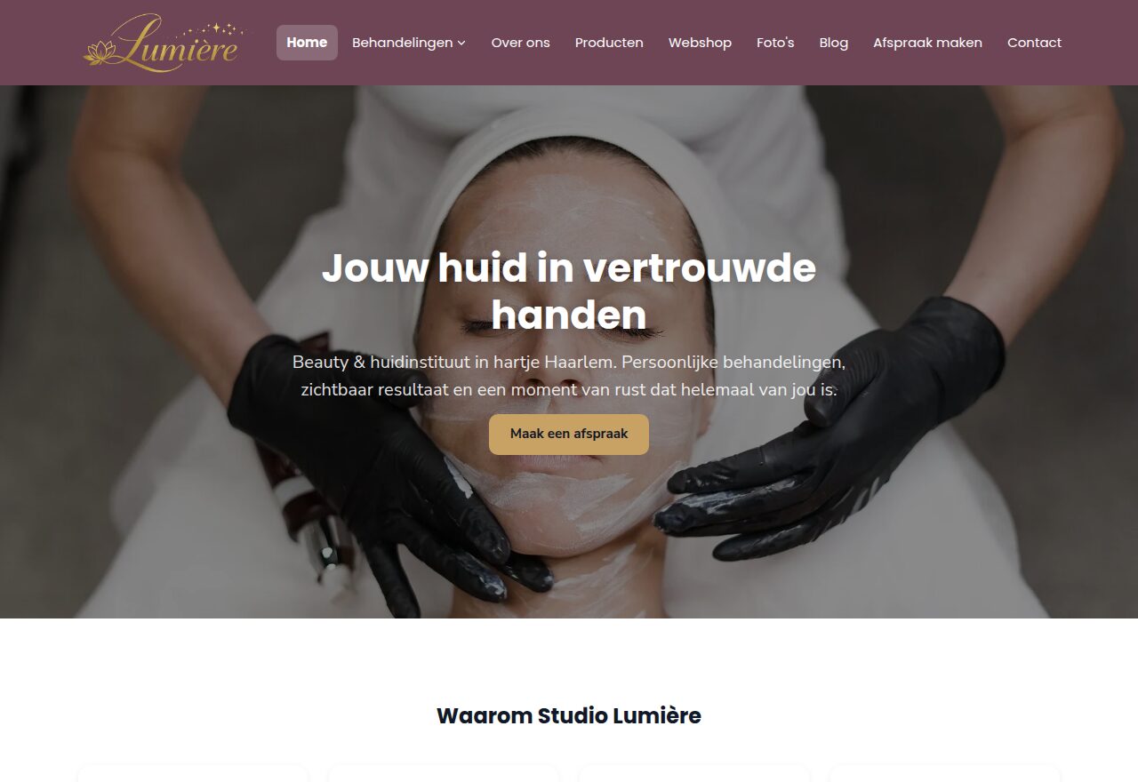 Voorbeeldsite Studio Lumière
